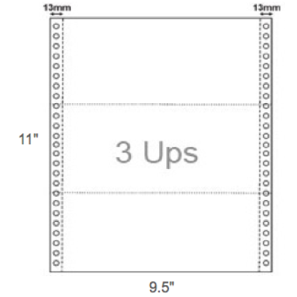 A4 Computer Form 1PLY 3UP (1000 fan x 3up / box)