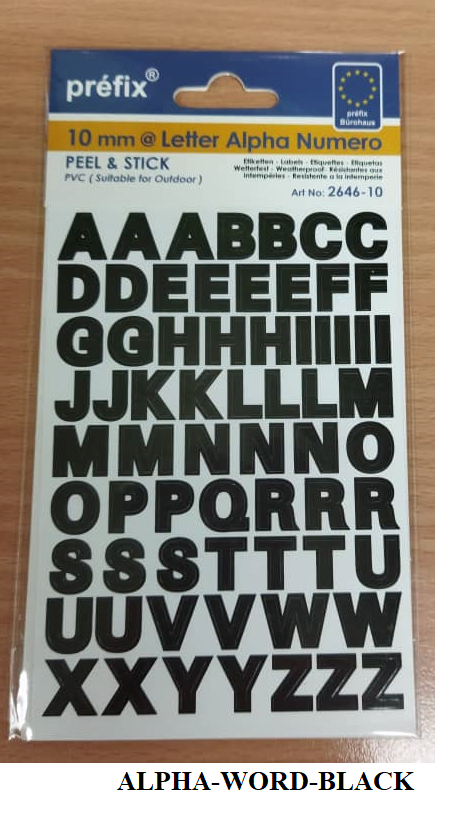 10MM LETTER ALPHA NUMERO
