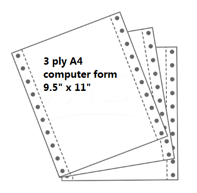 A4 Computer Form 3PLY (500 fan/box)