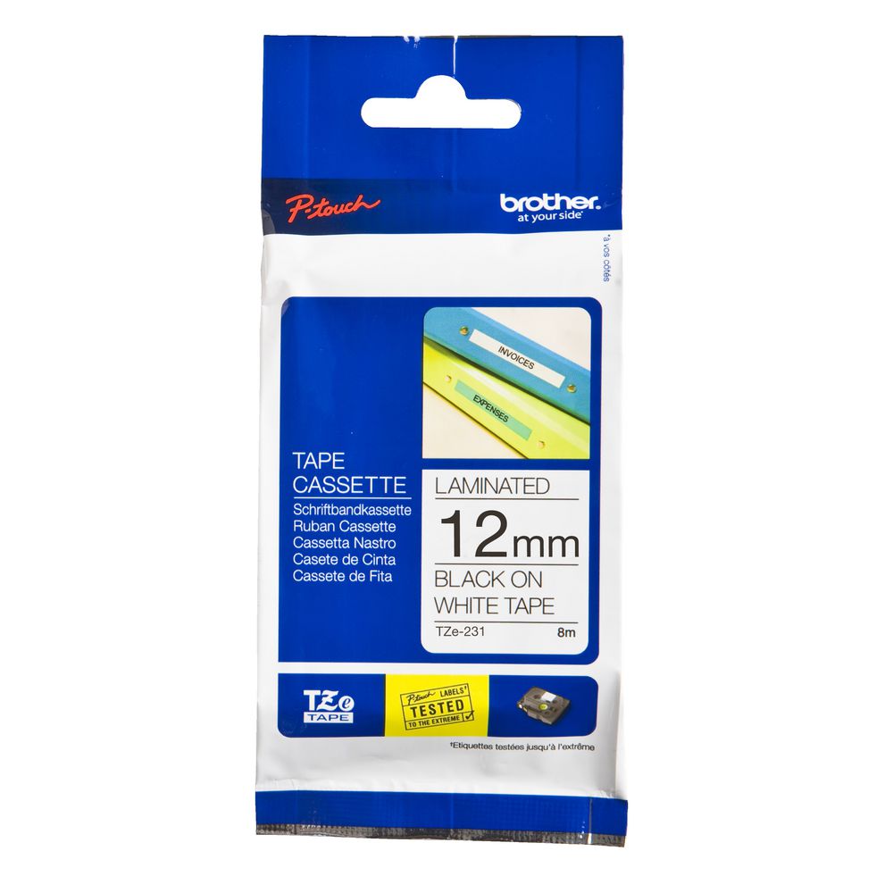 Brother Tape TZE 231 12mm (Black on White)
