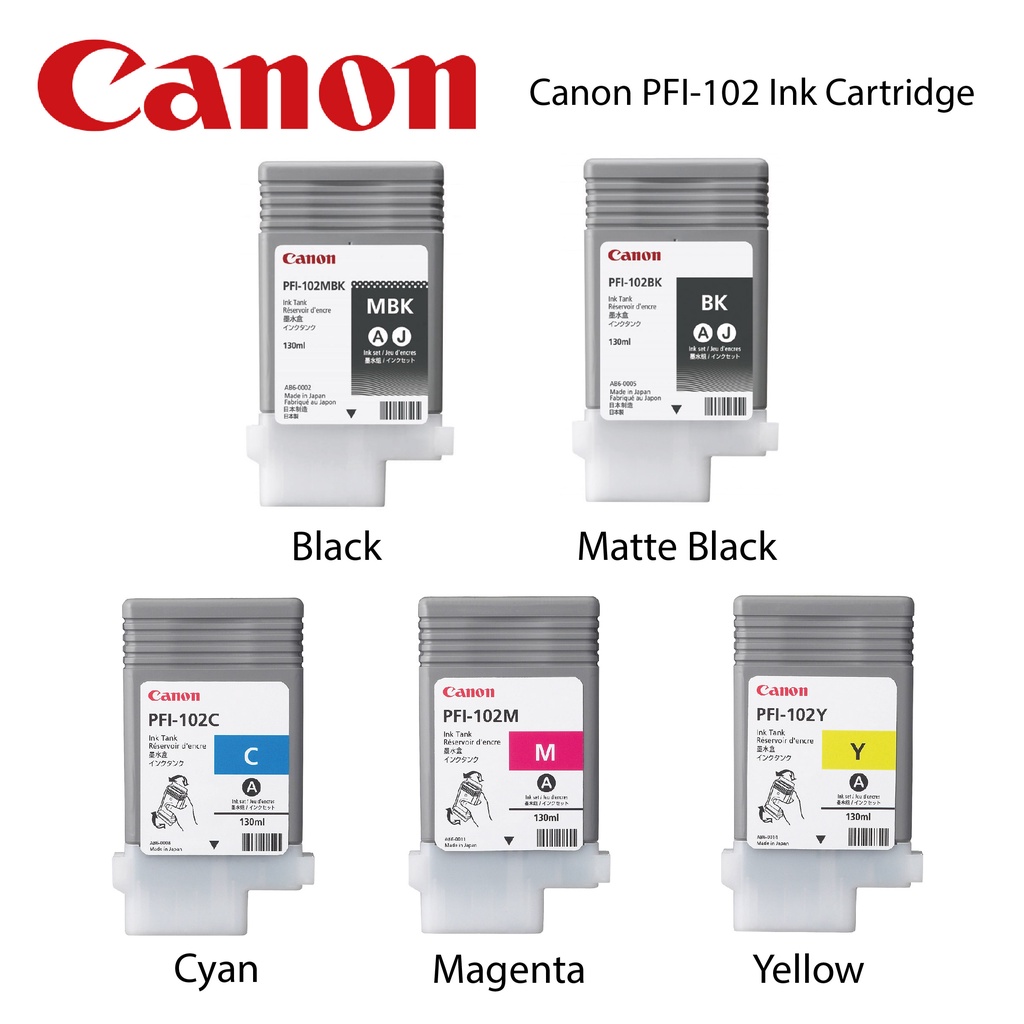 CANON PFI-102 Ink Cartridge Black / Magenta / Cyan / Yellow