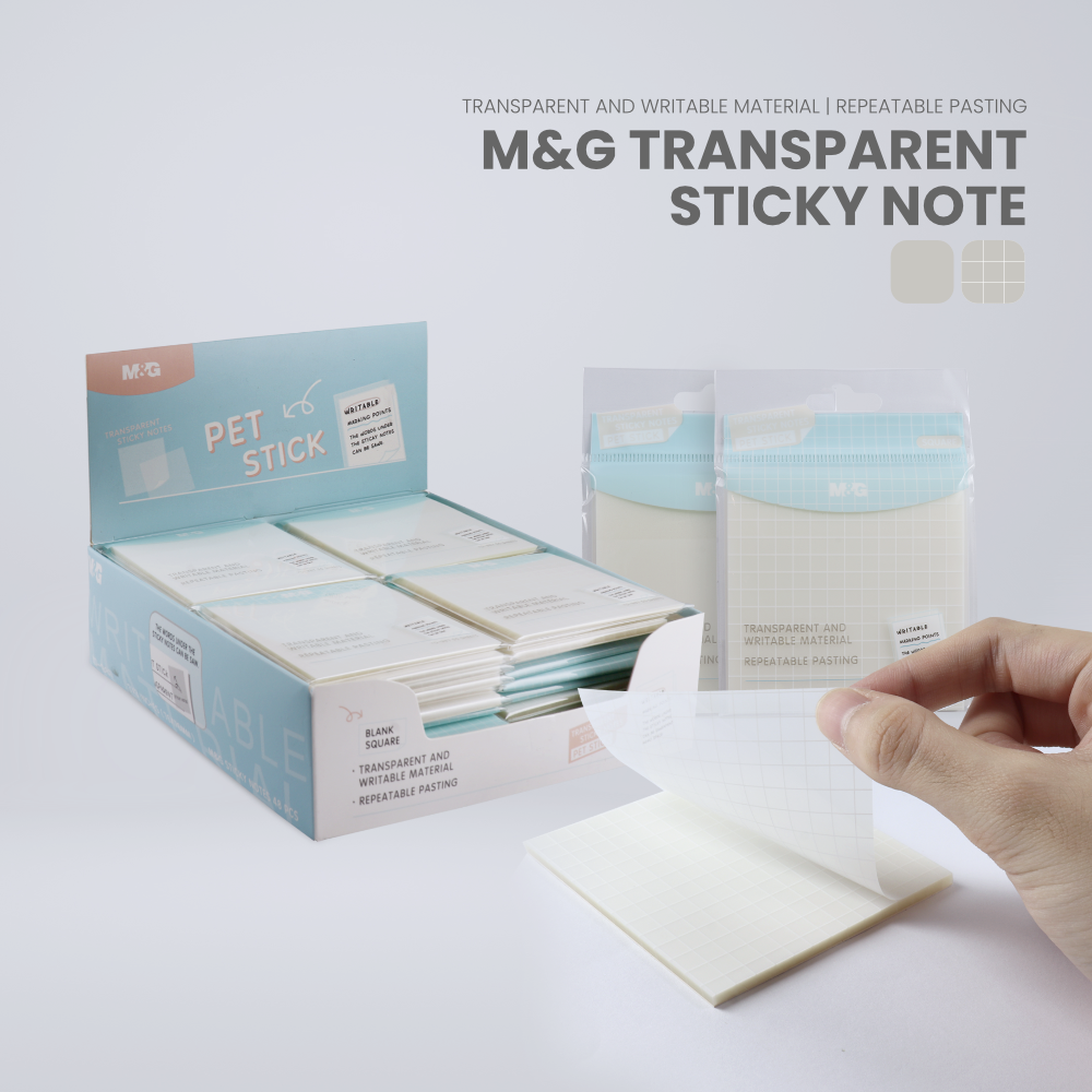 M&G 3X3 TRANSPARENT STICKY NOTE YD-987 (50 SHEETS)