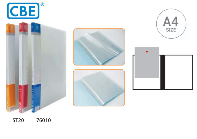 CBE A4 PP TRANSLUCENT CLEAR HOLDER FILE 76010 (10 POCKET)
