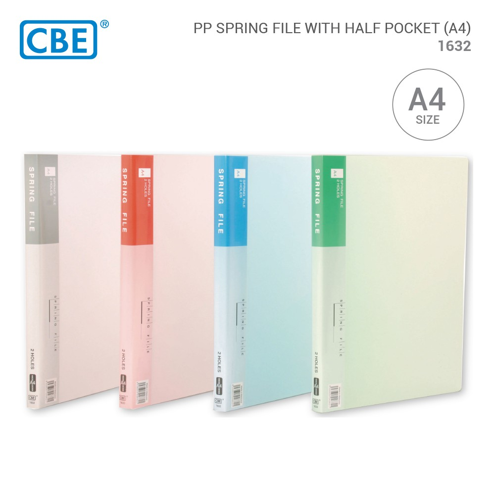 CBE PP A4 SPRING CLIP FILE 1632