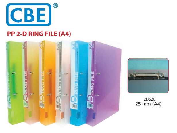 CBE A4 PP 2-D RING FILE (2D626) 25MM