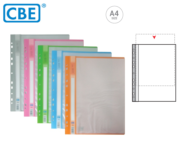 CBE A4 11 HOLES PP CLEAR FILE (10 POCKET) 408A
